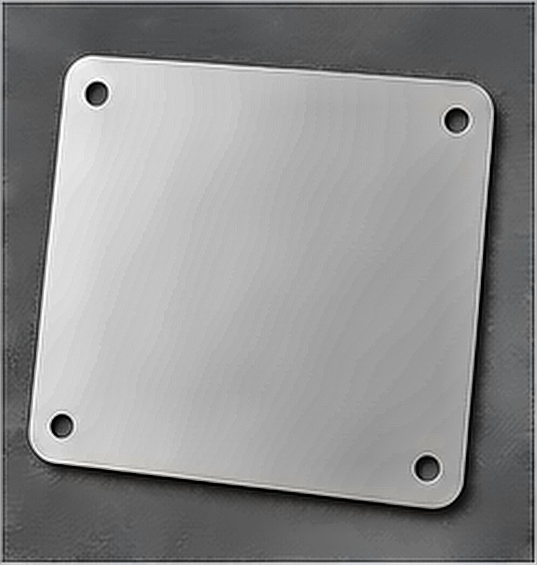 Unprinted rectangular aluminum sign blank with rounded corners and mounting holes
