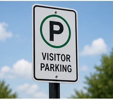 Outdoor business parking sign printed on aluminum