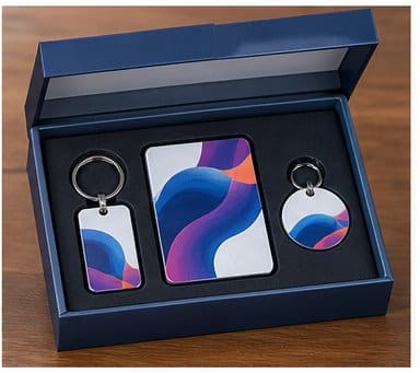 Finished personalized aluminum keychains