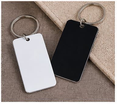 Small unprinted aluminum keychain blanks