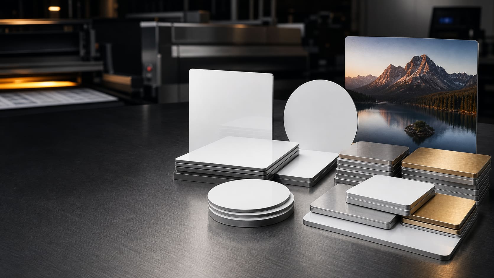 Flat white aluminum photo panel blank